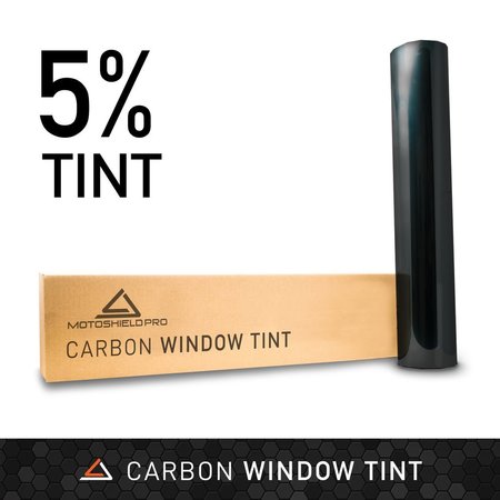 MOTOSHIELD PRO Carbon Window Tint Film for Auto, Car, Truck | 5% VLT (40” in x 100’ ft Roll) CAR-40-100-05